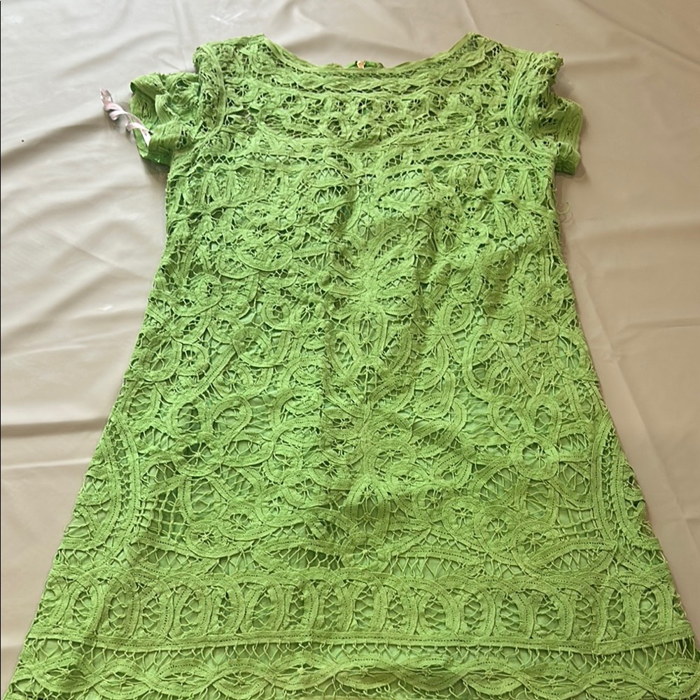 Lilly Pulitzer Green Flutter Sleeve Sheath Dress